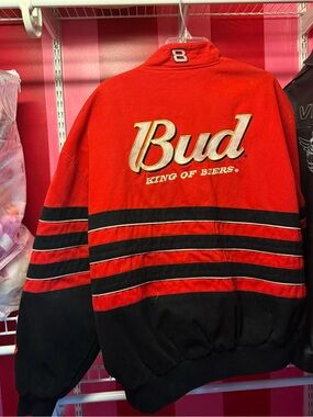 Chase Red and Black 'Bud King of Beers' Racing Jacket
